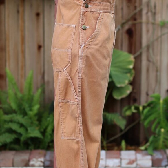 Vintage DEE CEE Bib Overalls / Terra Cotta/ Worn Faded, Up to Size 27W - Picture 5 of 8
